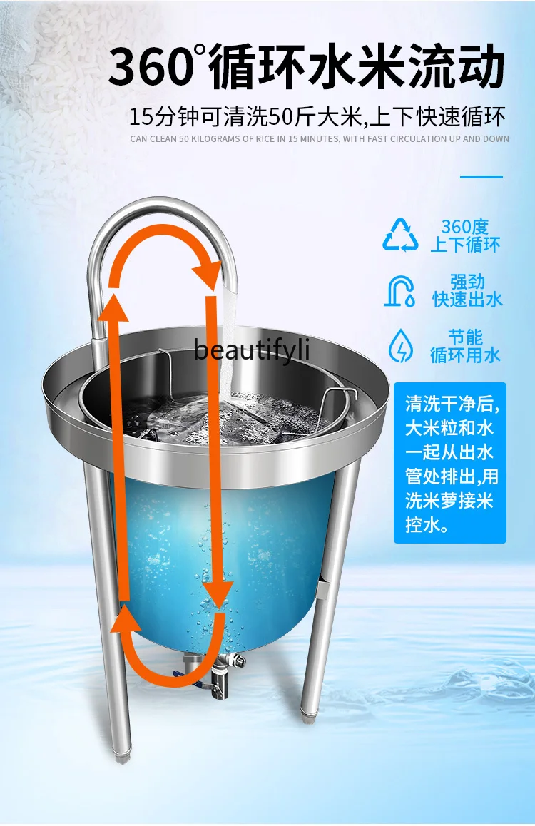غسالة الأرز التجارية الأوتوماتيكية ، المقصف ، فول الصويا ، فول المونج ، نوع ضغط الماء ، لشطف الأرز