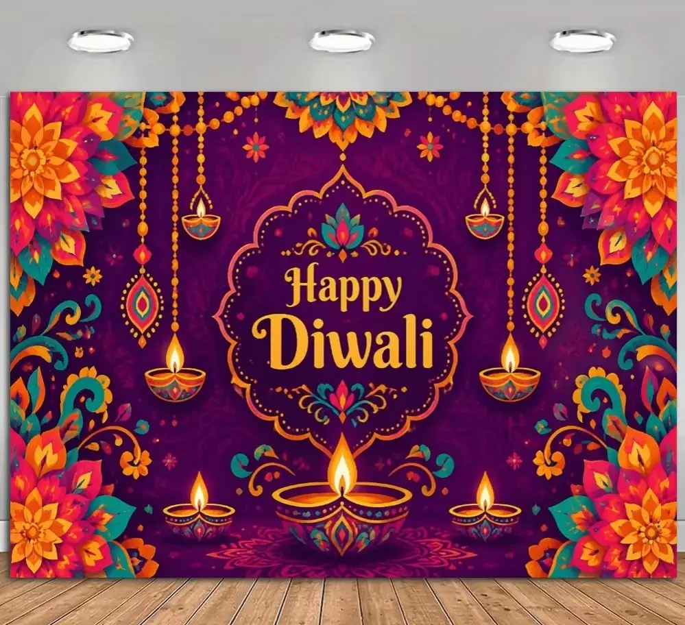 CIFBUY Vintage Diwali Aluminum Wall Art Metal Sign Waterproof Wear Resistant Tin Plaque for Home Living Room Bedroom Office Deco