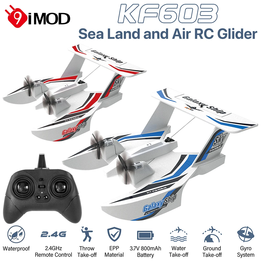 9IMOD KF603 RC Glider 2.4G 3CH Radio Control Aircraft Sea And Air RC Plane EPP Foam Water Land Flying Airplane Toys Gifts