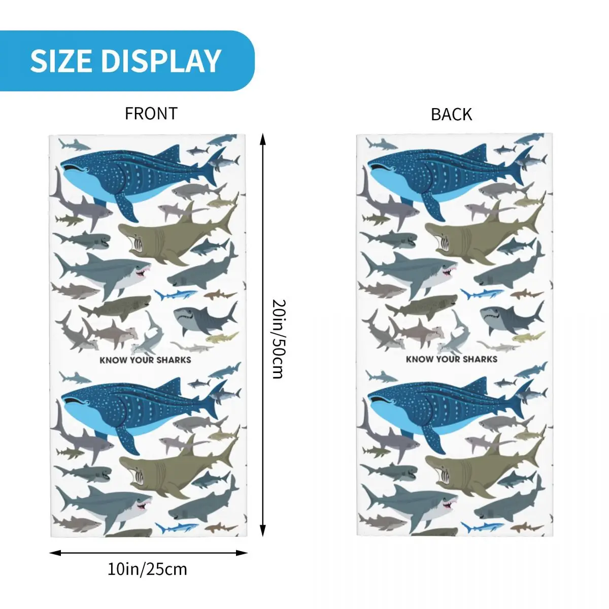 Your Sharks Bandana Neck Gaiter Printed Oceanic Balaclavas Face Mask Scarf Outdoor Headband Outdoor Sports Men Adult Windproof