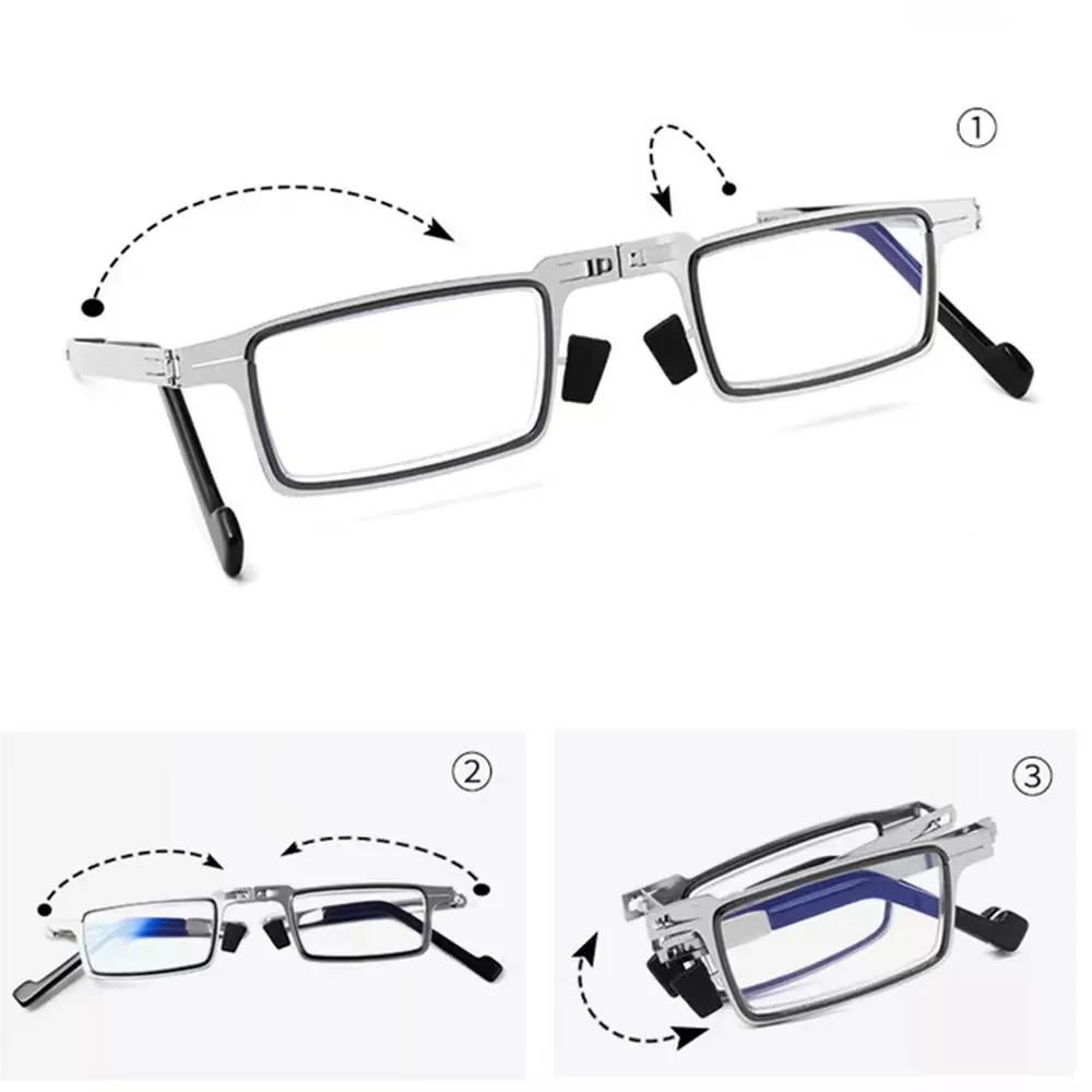 Anti-blue light reading glasses screwless folding portable retro ultra-light ultra-thin reading glasses for men and women