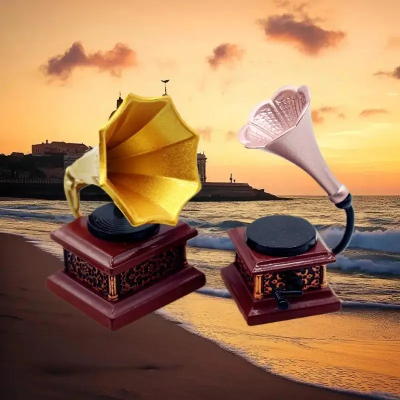 Casa de bonecas vintage fonógrafo miniaturas modelo sala estar acessórios da casa boneca decoração crianças fingir jogar brinquedos ornamentos presentes