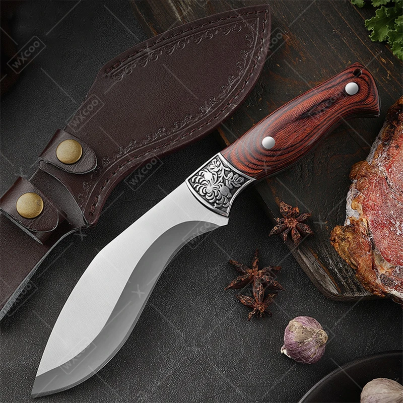 WXCOO Handmade Forged Butcher Knife Fruit Peeling Kitchen Knife Pro Vegetable Cutting Multifunctional Knife Accessories