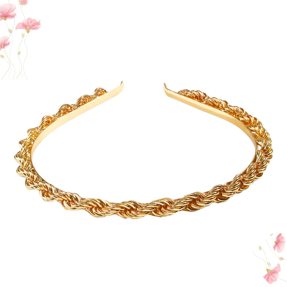 

Metal Hair Hoop for Women Lightweight Elegant Chain Design Headband Perfect Valentine Birthday Party Gift Bridal Hair Accessory