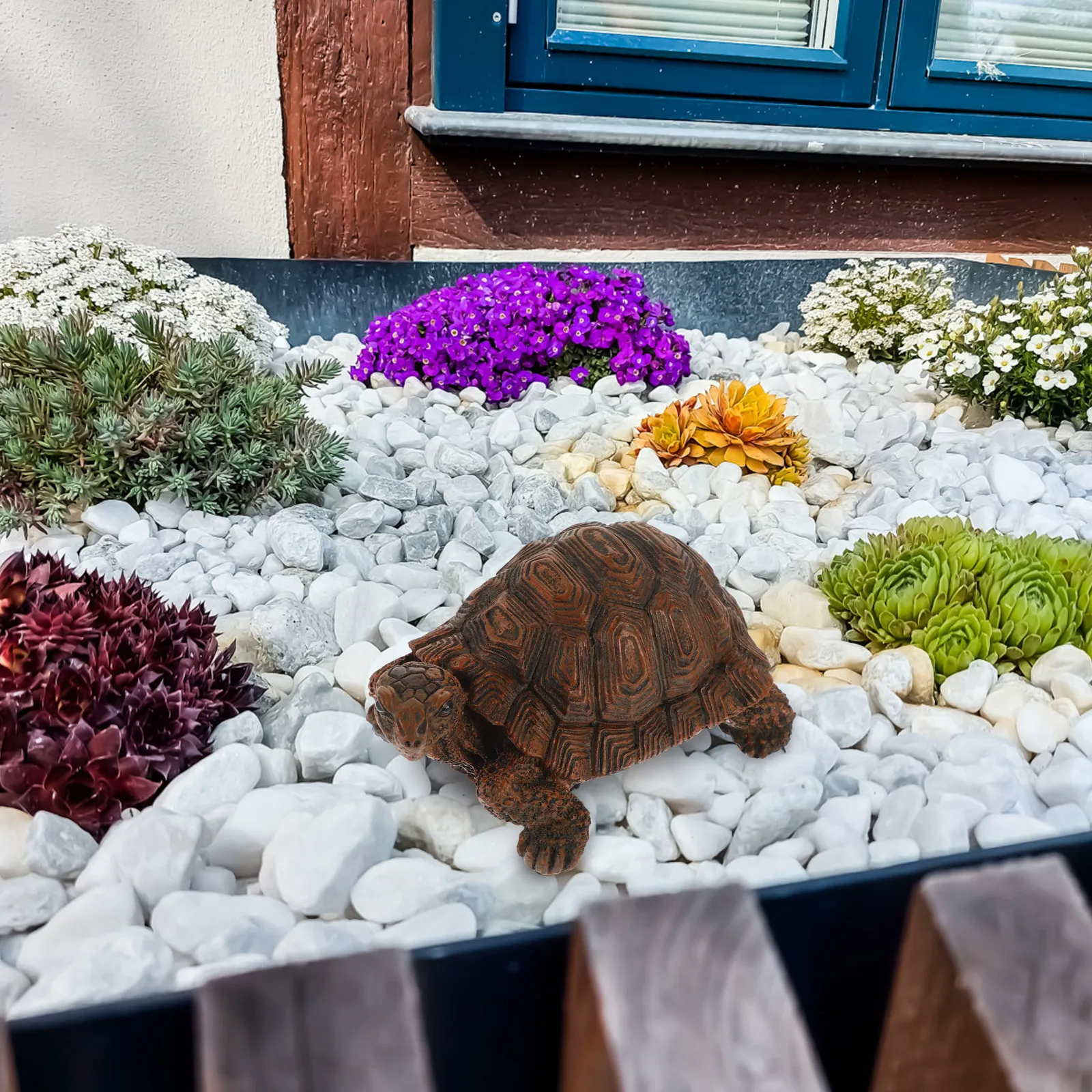 

Crafted Turtle Statue Resin Garden Decor Small Animal Sculpture for Lawn Patio Desktop Realistic Design Longevity Symbol
