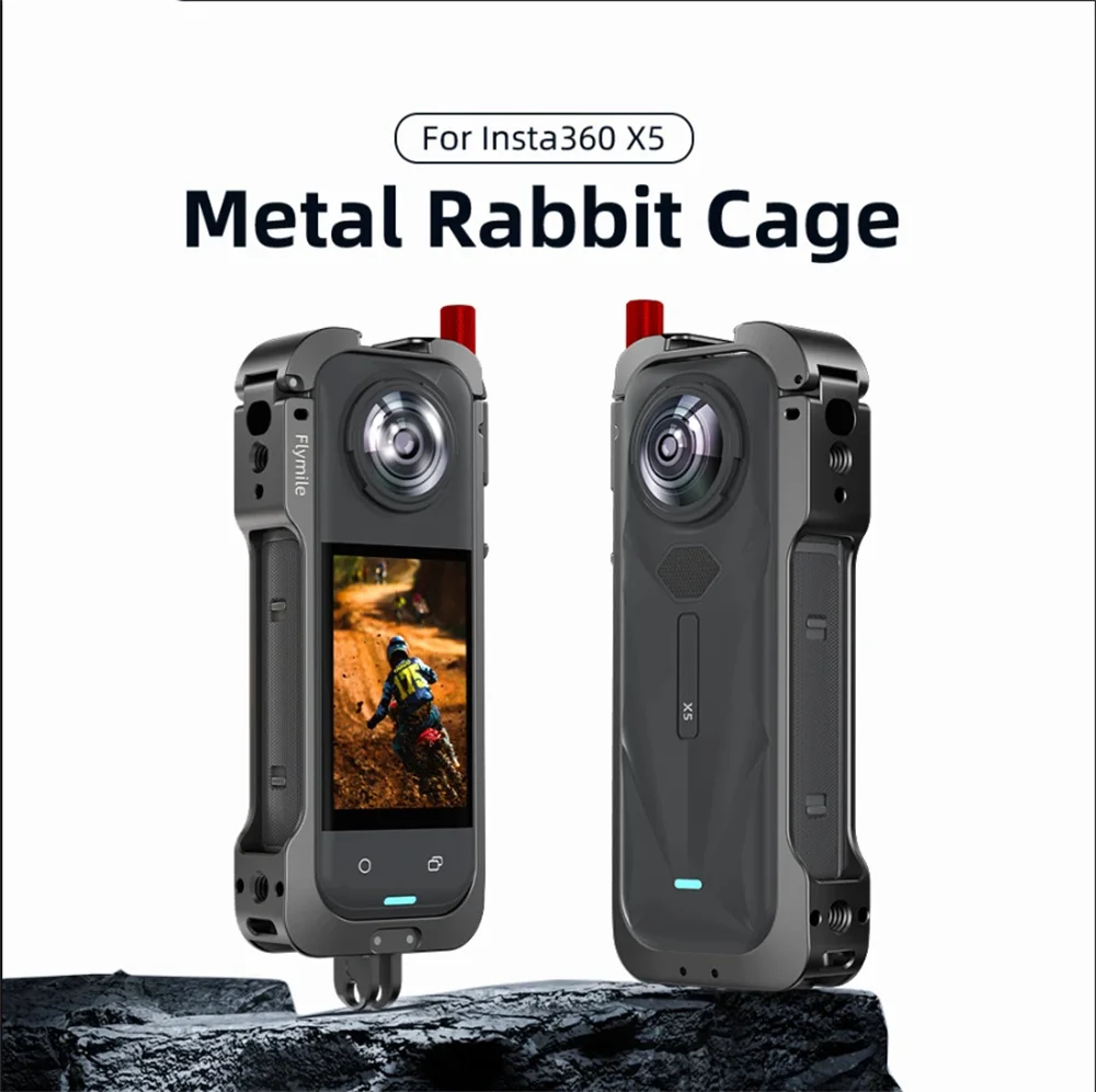 金属ケージ-insta360-x5-アクセサリーアルミ合金シェル拡張フレームアダプタマウント保護ケースマウントレンズガード付き