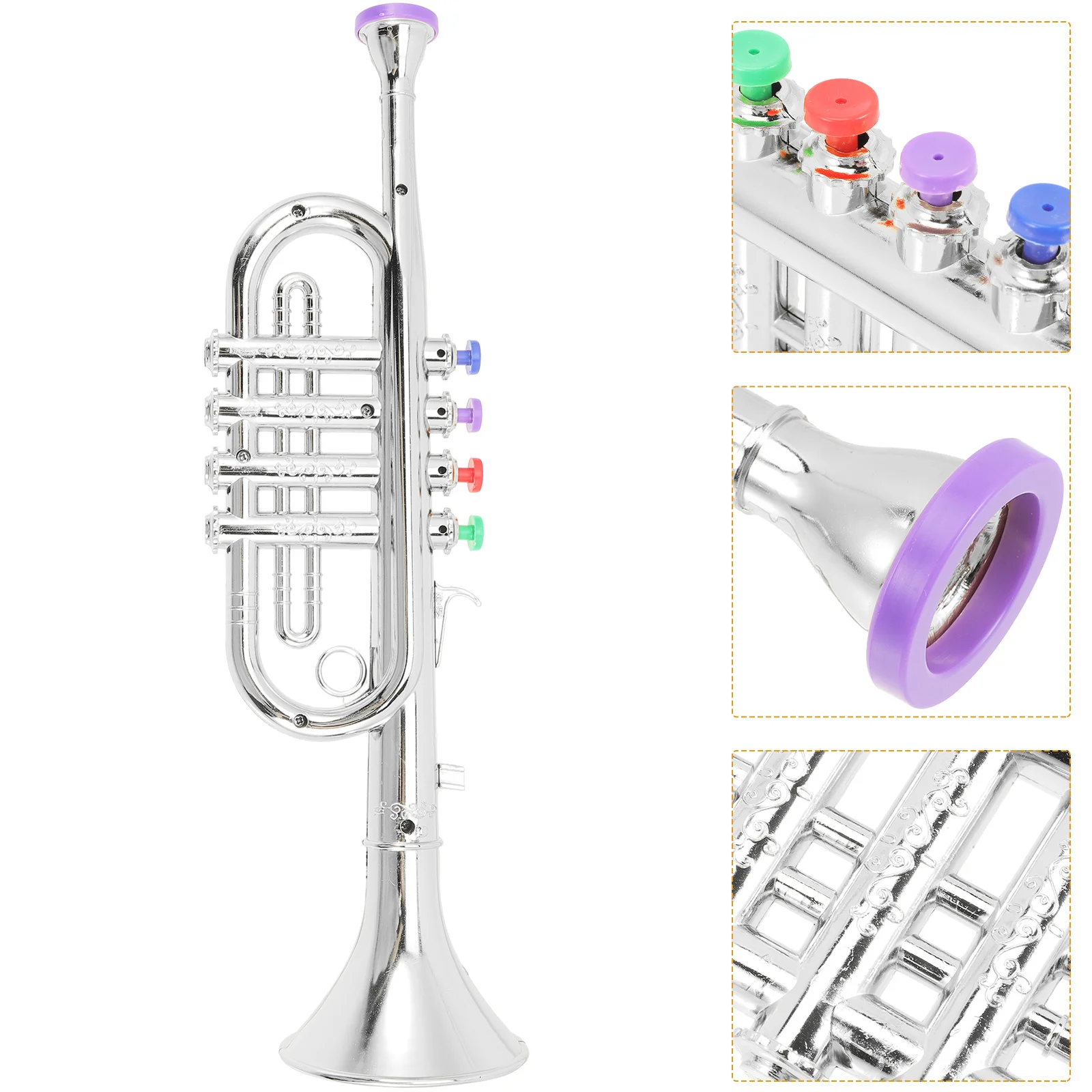 Tromba per bambini Giocattolo musicale creativo Sassofono per bambini Strumenti simulati realistici Plastica ABS