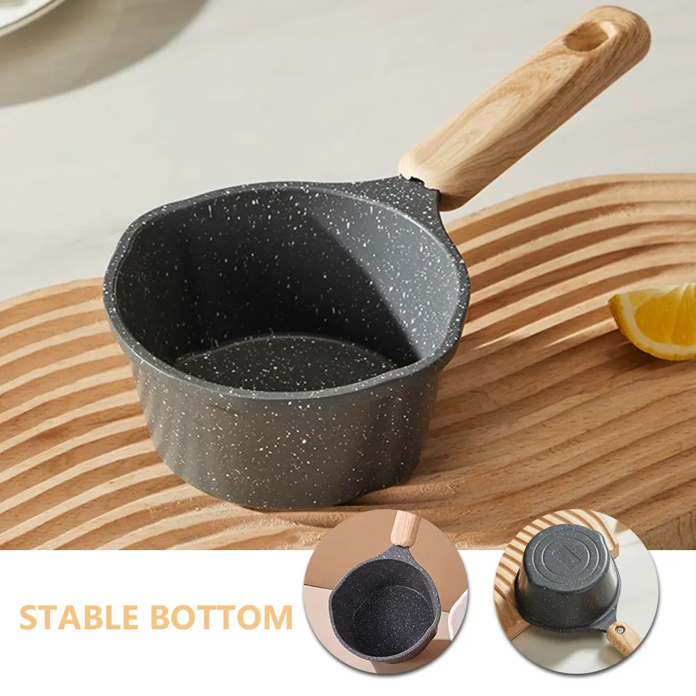 

Non-Stick Mini Pot Thick Body Oil Butter Melting Pan Spout Small Kitchen Sauce Cookware Portable Heat Resistant Metal Frying Pot