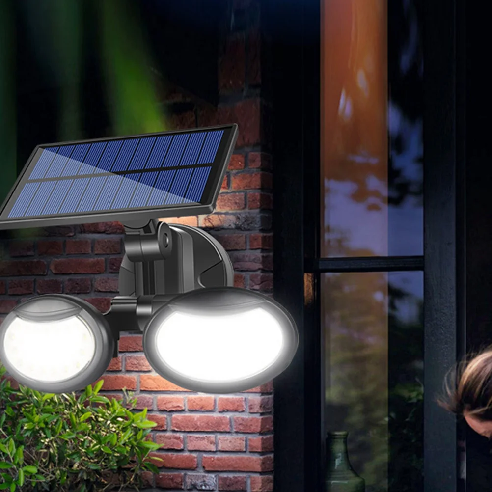 

Outdoor Solar Lamp Dual Headed Adjustable Modes Waterproof Wall Lights Garage Garden Pool Solar Sensor Garden Lamp