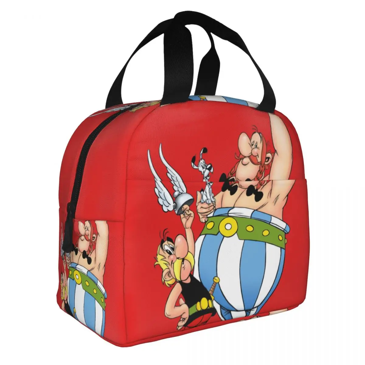 

Asterix Obelix Lunch Bento Bags Portable Aluminum Foil thickened Thermal Cloth Lunch Bag for Women Men Boy