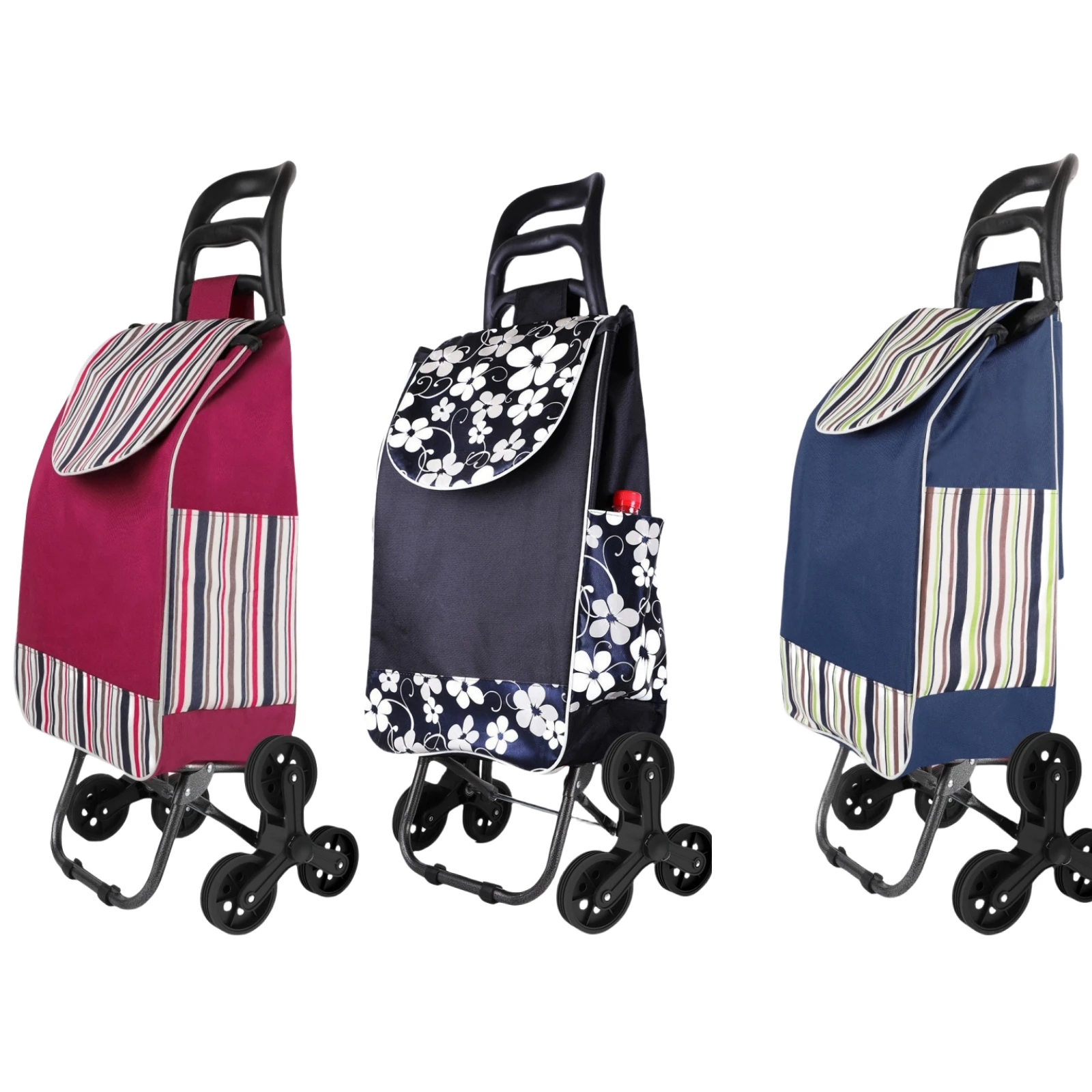 1 Stylish Shopping Trolley, Upgraded Stair Climbing Shopping Cart, Rolling Large Capacity Storage Bag , Family Trolley