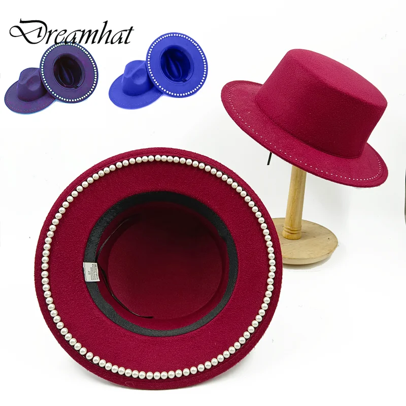 Pearl Fedora Hats And Jazz Hats For Mens Womens Zipper Accessories Woolen Felt Hats Autumn British Fashion Fedora Wholesale