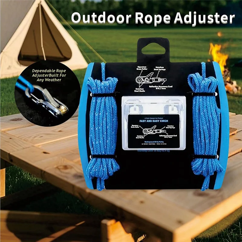 ABMH-Outdoor Tensioner With Rope Roller Paracord Cinching Tool For Camping, Hiking & Boating Outdoor Tool Line Puller