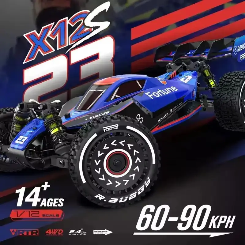 X12s Electric Rc Car 1/12 Scale Four-Wheel Drive Off-Road Vehicle 3s Brushless Motor High-Speed Remote Control Model Toy