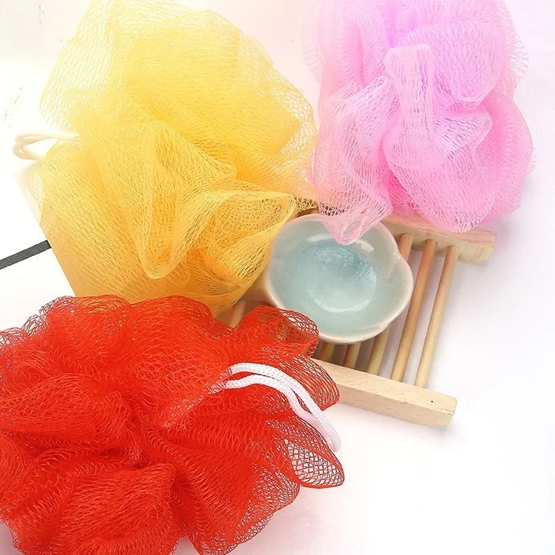 1Pcs Color Soft Bath Shower Balls Mesh Sponge Accessories Bathroom Supplies Bath Flower Bath Shower Scrubber Easy To Clean