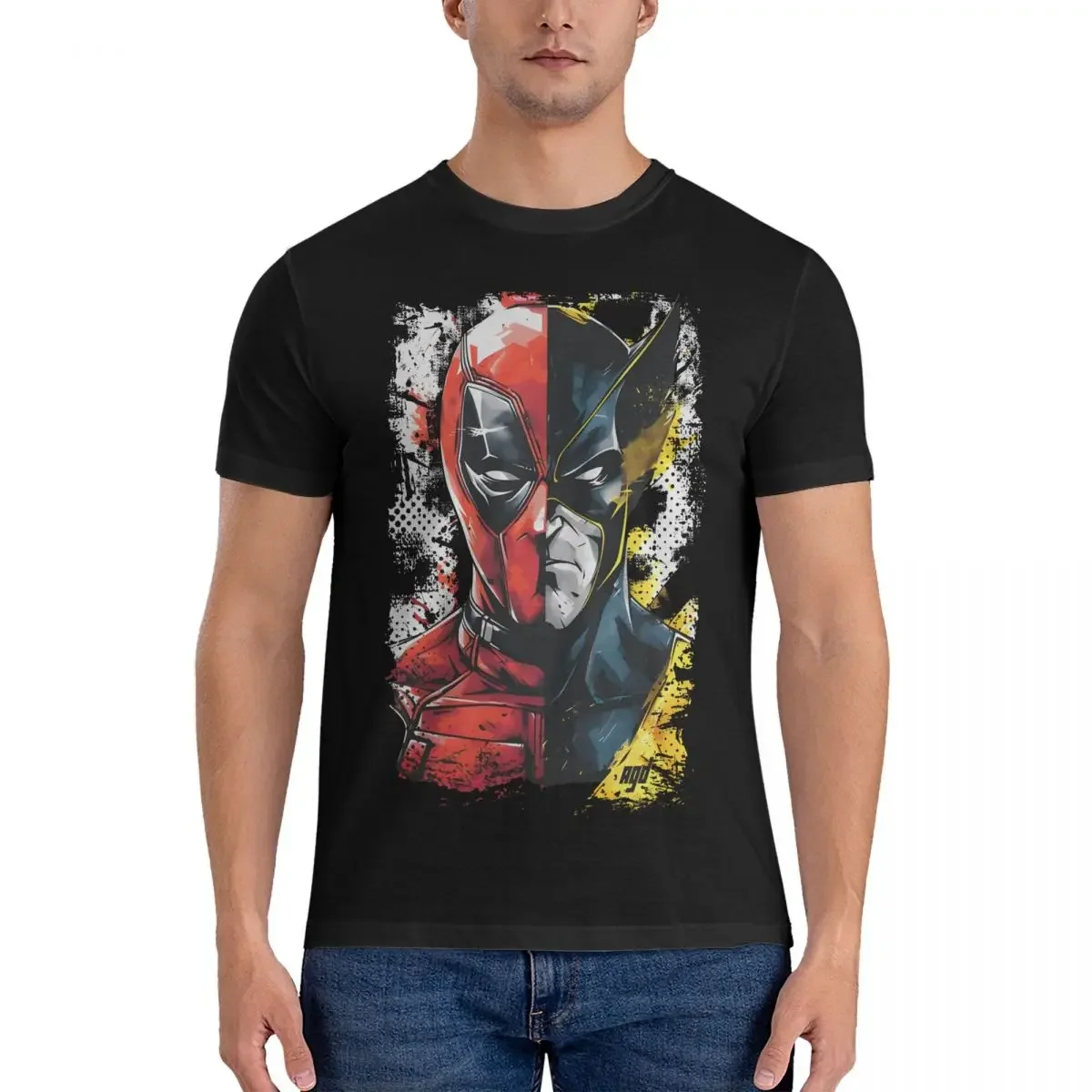 The Mutant Team T-Shirts Men Deadpool And Wolverine Vintage Pure Cotton Tees Crewneck Short Sleeve T Shirt