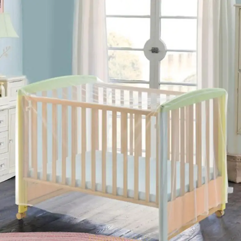 E7CE infantil cot net transpirable cortina cuna gran regalo ducha