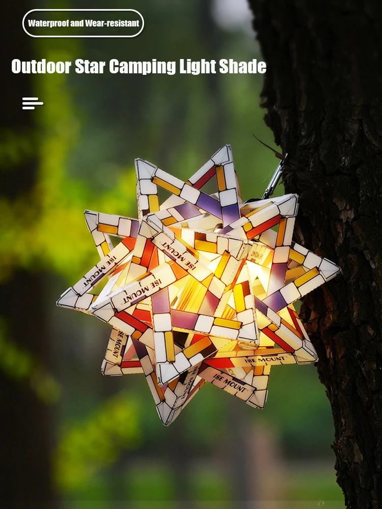 

DIY Outdoor Polar Star PP Board Lampshade Color Waterproof Camping Lampshade for Pinecone Lamp Decor Accessories(NO LAMP)