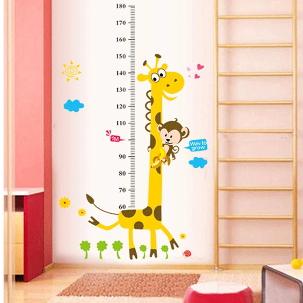 Childrens Room Decoration Self-adhesive Childrens Height Stickers Lovable Height Measurement Sticker Ornament Height Sticker