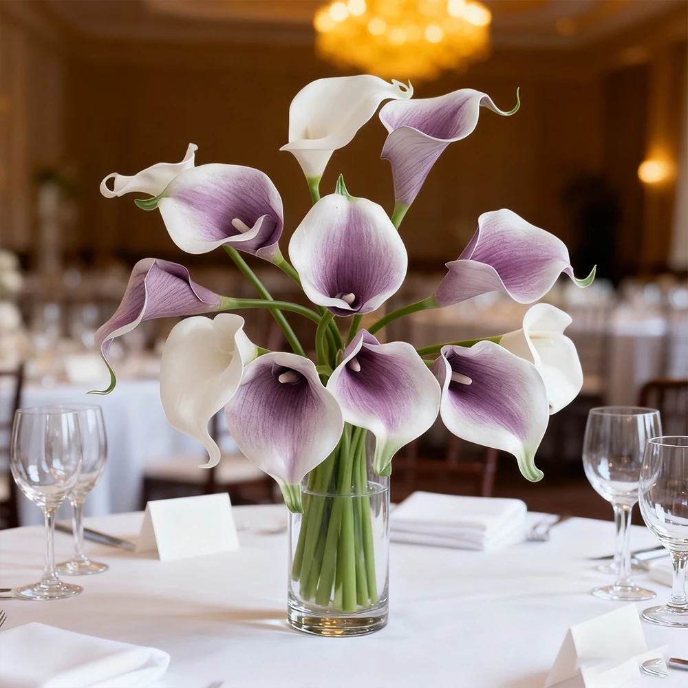 5/10/20 قطعة زهور زنبق الكالا الاصطناعية إيفا الزهور وهمية للمنزل ديكور الطاولة المركزية غرفة المعيشة حفلات الزفاف زينة