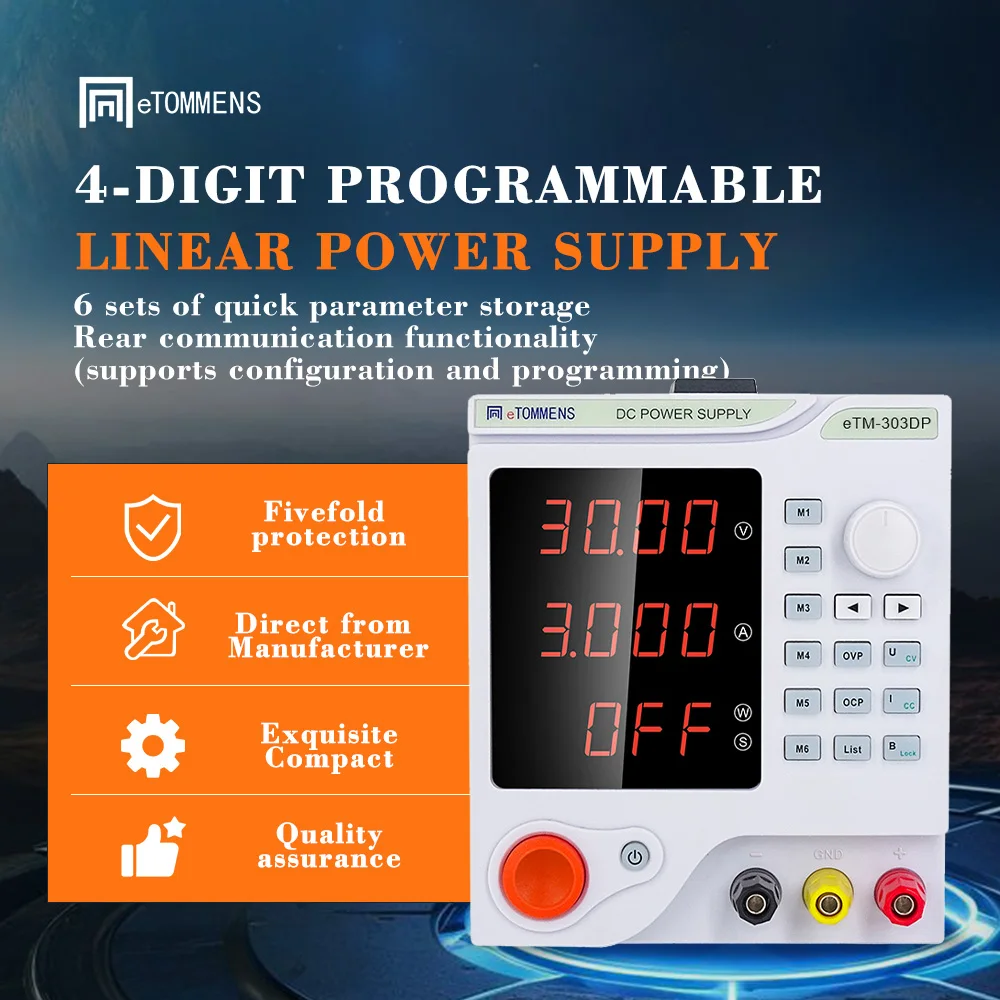 

Preset Current 30V 5A 20A Programmable DC Power Supply with 6 Groups Memory Storage Laboratory Linear Regulated Power Supply