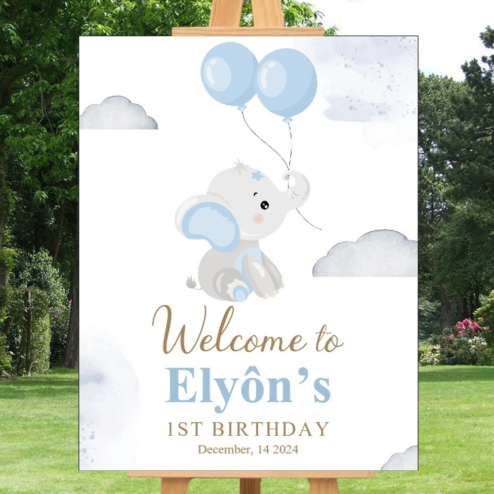 

Elephant Baby Shower Welcome Sign Mosaic KT Board Girl Boy Elephant Welcome Sign for Baby Shower 1st Birthday Party Decorations