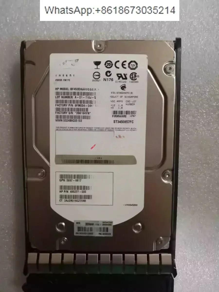 

454412-001 AG803A/B 450GB 15K 3.5 'FC Hard Drive