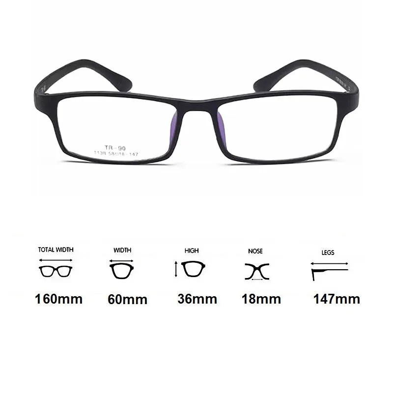 HDCRAFTER Big 160mm Oversized Reading Glasses TR90 Male Eyeglasses Frame Men Prescription Myopia Spectacles Frames Ultralight