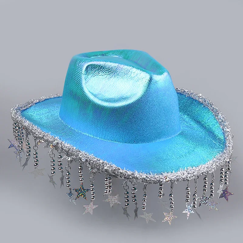 

Retro Bling Glitter Shiny Star Fringe Cowboy Hats Western Hat Glitter Cowboy Hat For Women Cosplay Wedding Party Cowboy Hats