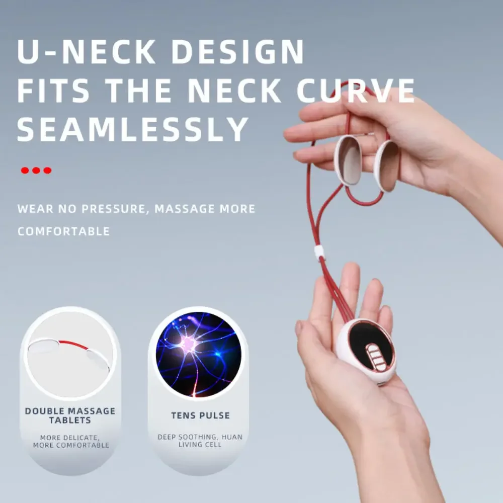 Lntelligent Micro Current Neck Massager Hot Compress Ten Pulse Pain Relief Hanging Device Cervical Spine Body Legs Hands Massage