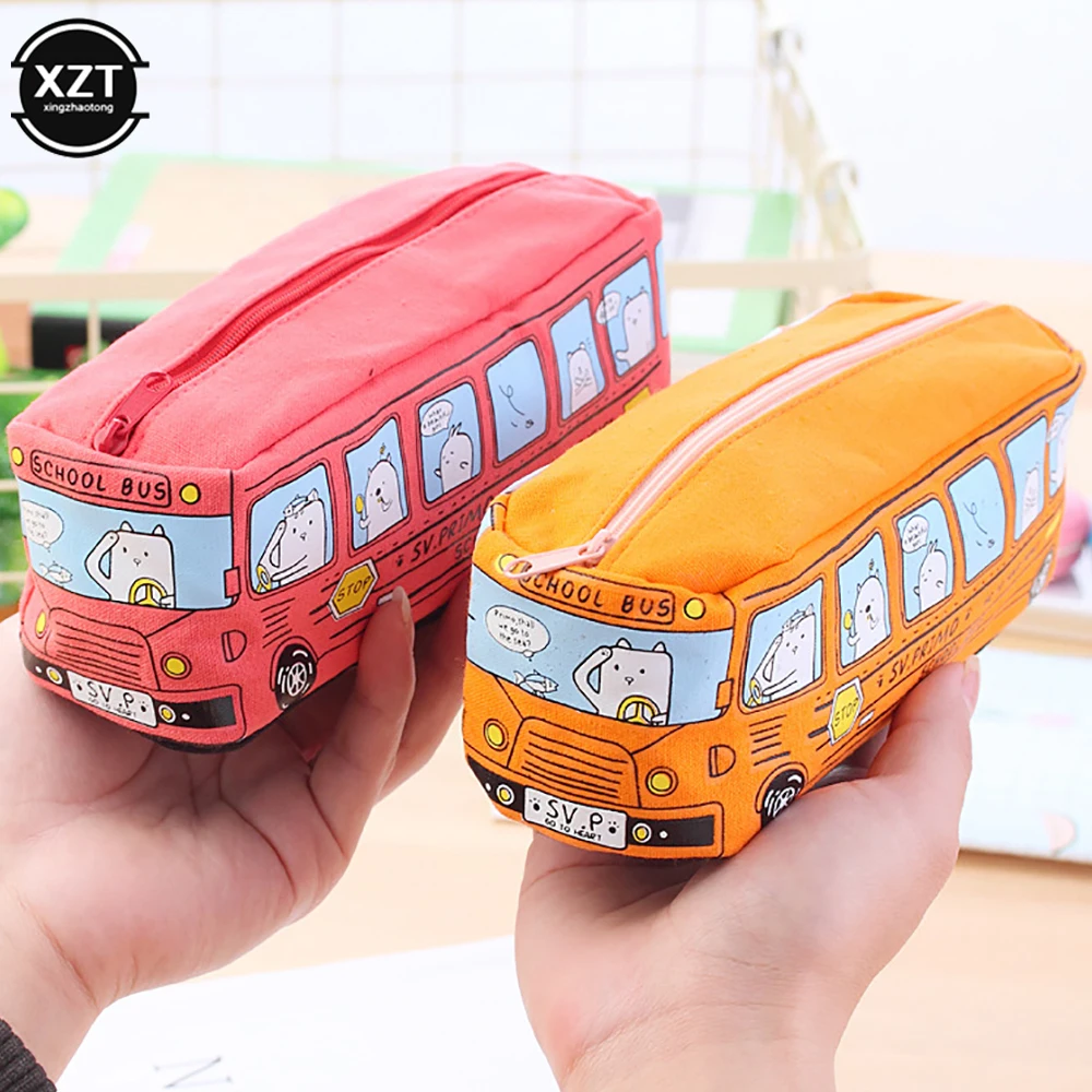 Caixa de papelaria para crianças, Estojo bonito para ônibus, Saco de caneta de grande capacidade, Estojos escolares, Presentes Estudante Kawaii