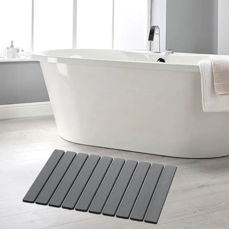 

NEW 39x60CM Foldable Bathroom Mat 100% Natural Diatomaceous Earth Bath Mat Super Absorbent Shower Foot Mats with Non Slip Pad