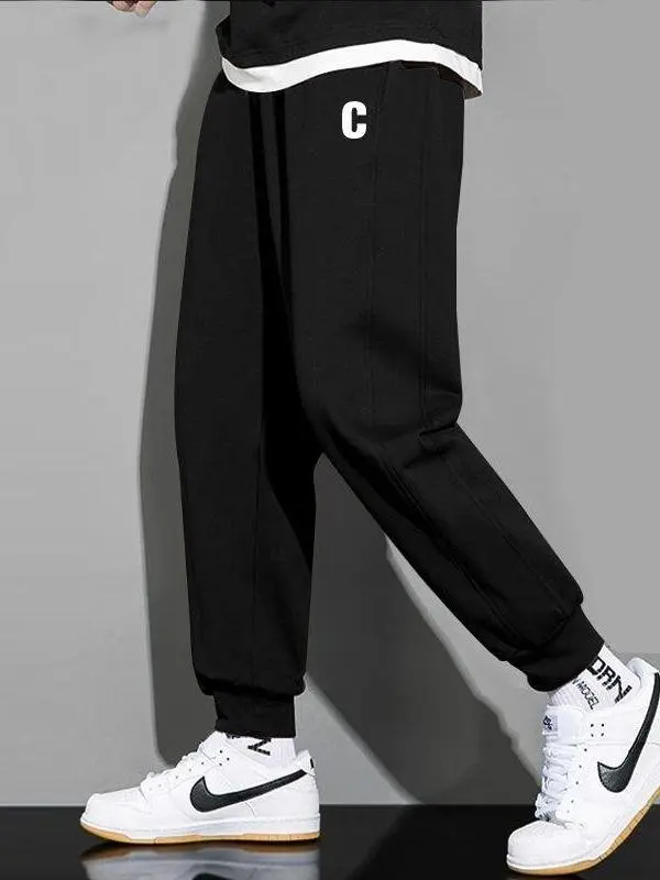 

Men's Casual Fce Lined Loose Thiened Winter Spor Sle Trousers Trendy Cuffed Pants Comfortable Breathable Autumn Winter