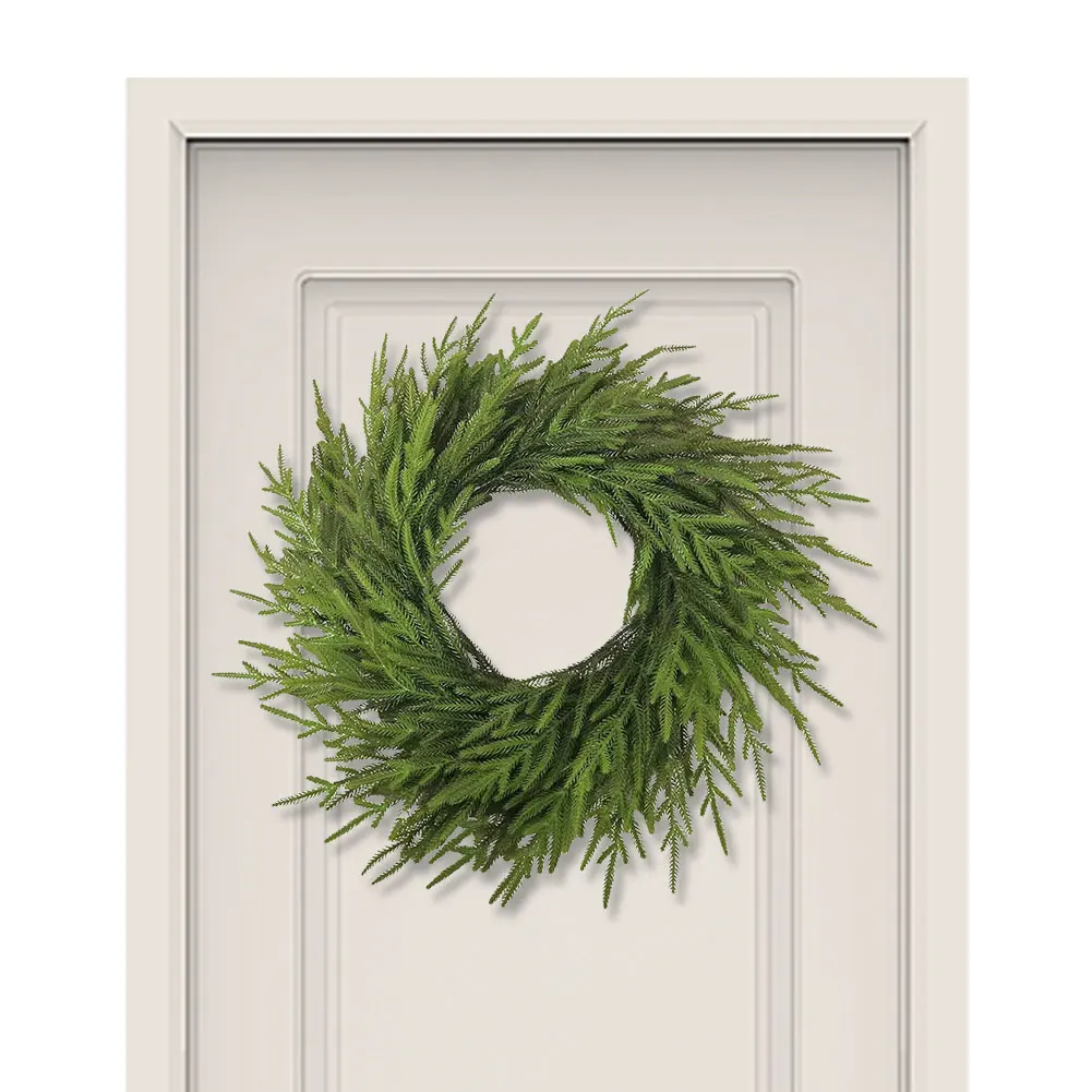 Artificial Plants Christmas Norfolk Pine Dense Garland Wreath Artificial Greenery Garland for Xmas Fireplace Home Decor