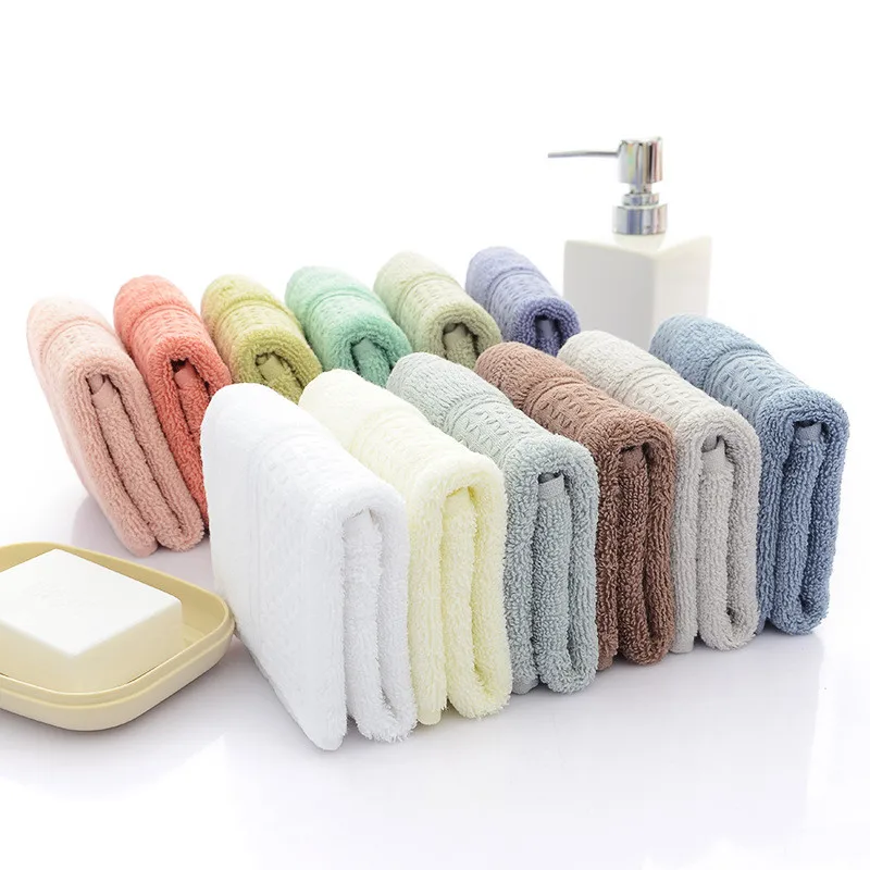 100% cotton face towel absorbent pure hand wash hair shower microfiber towel bathroom family hotel