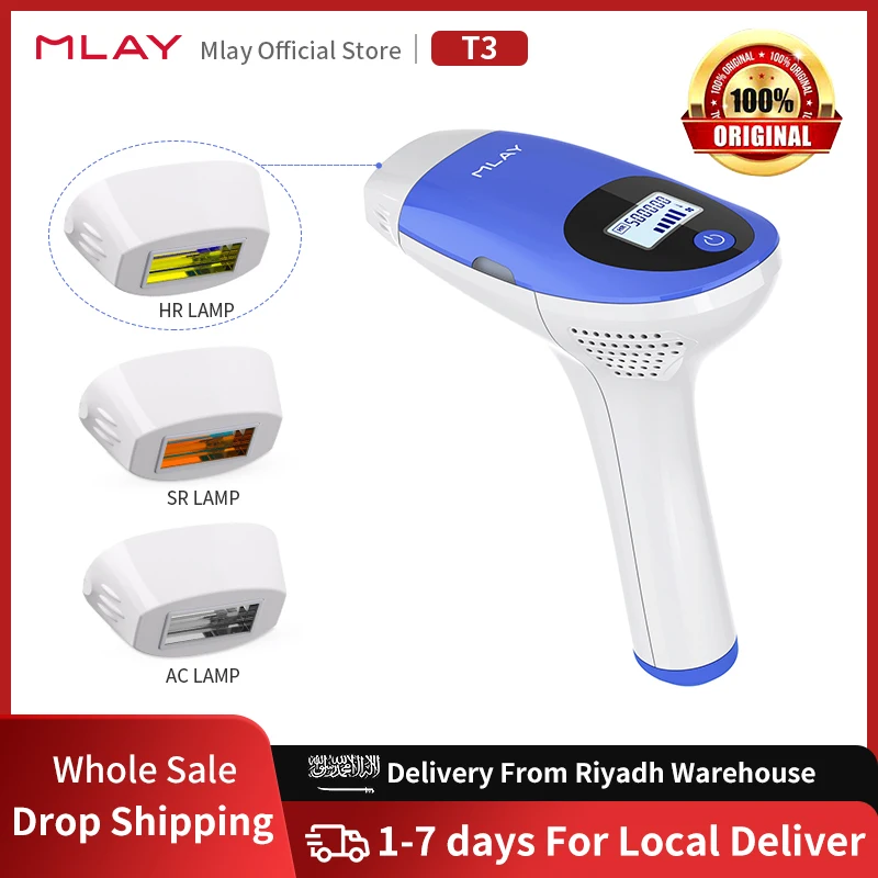 

Mlay T3 Laser Hair Removal Device IPL Laser Epilator with 500000 Shots & Replaceable Lamp Heads for Body Facial Bikinis Home Use