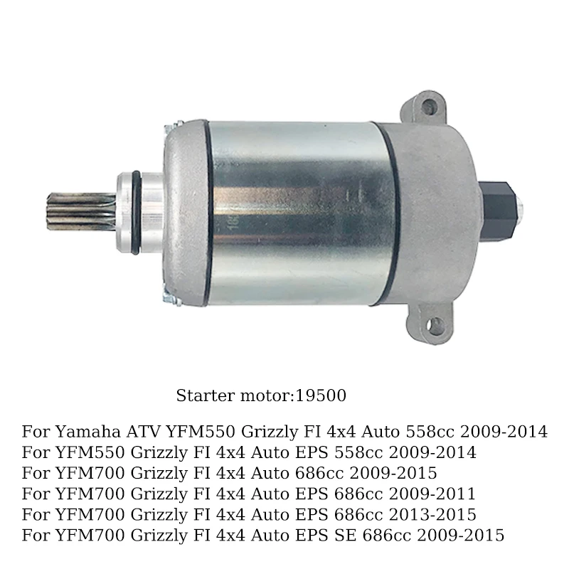 19500 Starter Motor for Yamaha ATV YFM550 Grizzly FI 4 x 4 Auto 558cc YFM700 2009-2013 OEM 28P818900000 Moto Accessories