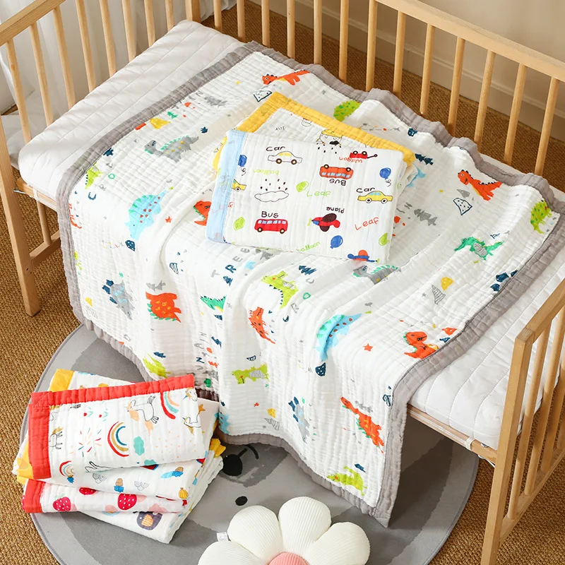 

Baby Bath Towel Bubble Yarn High-Density Six-Layer Blanket For Newborns Soft And Breathable Sheet With Cute Printed