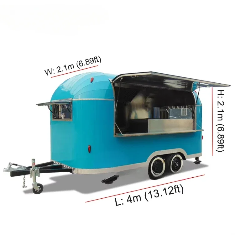 Customized DOT Valid Ice Cream Vending Food Cart Mobile Food Truck With Pizza Oven Food Cart