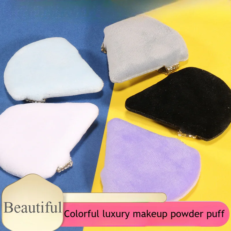 Soffio di cipria triangolare con diamante di lusso da 5 pezzi - Soffio di cipria fissante per cipria in polvere sciolta Frullatore per fondotinta cosmetico asciutto e bagnato