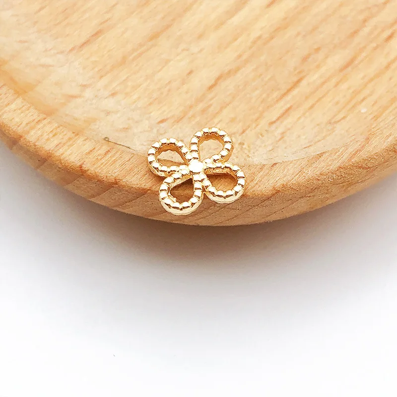 40PCS Plated Gold/Silver Hollow Four Leaf Clover Charms Pendants For Earring Bracelet DIY Jewelry Making Findings