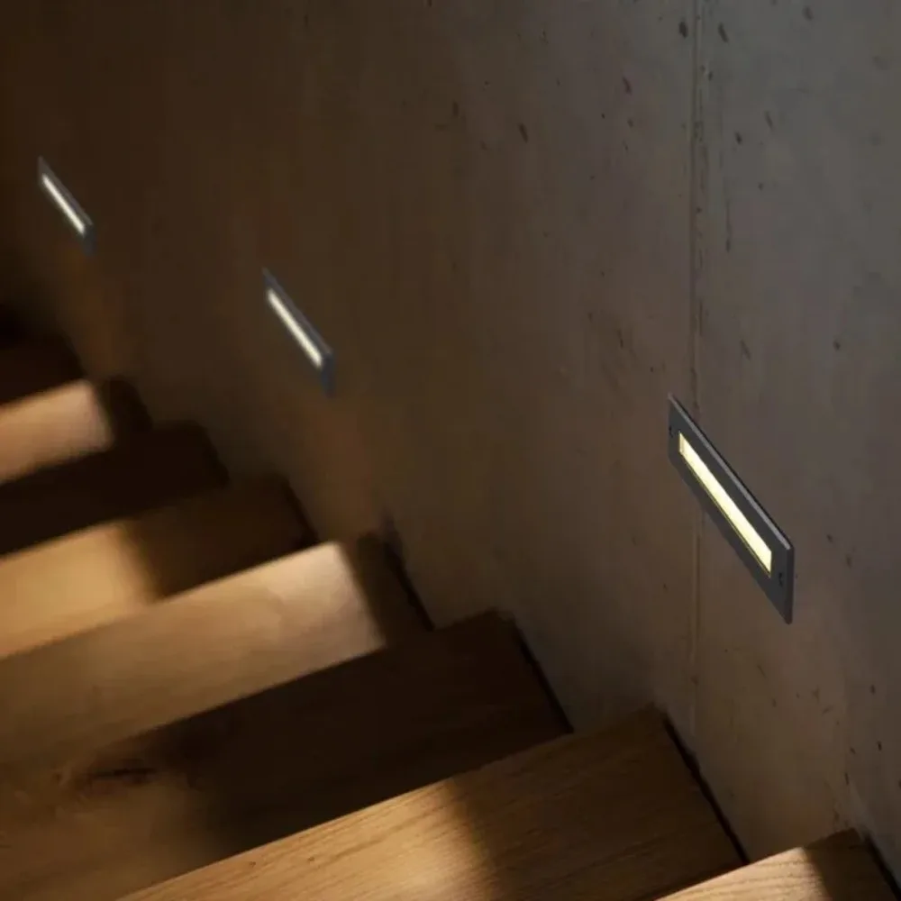 مصباح جداري LED خارجي، أضواء سلالم مقاومة للماء، مصباح زاوية IP67 لديكور الليل الخارجي لمسار الحديقة