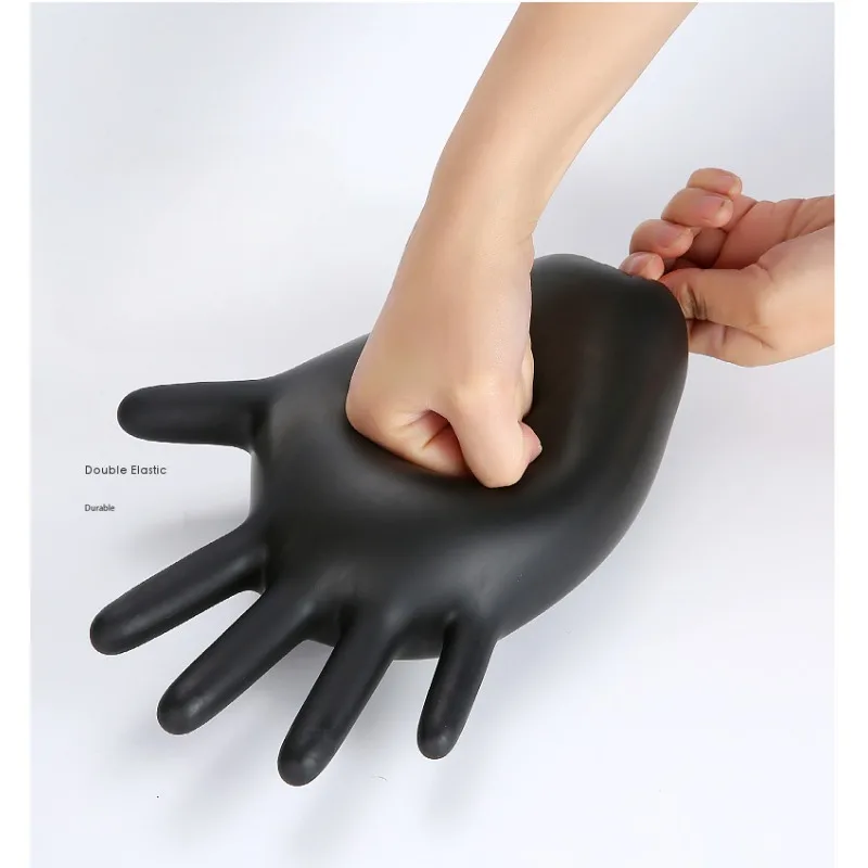 100PCS Disposable Black Nitrile Gloves Latex Free Waterproof Durable Suitable for Kitchen Food Processing Beauty SalonFamily