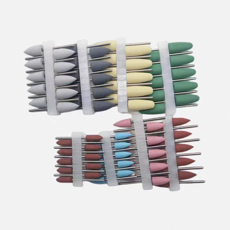 5-50Pc 2.35mm Silicone Rubber Polishers Diamond Polishing Burs Grinding Heads Nail Drill Bits Dental Laboratory Tools 4/6/8/10mm