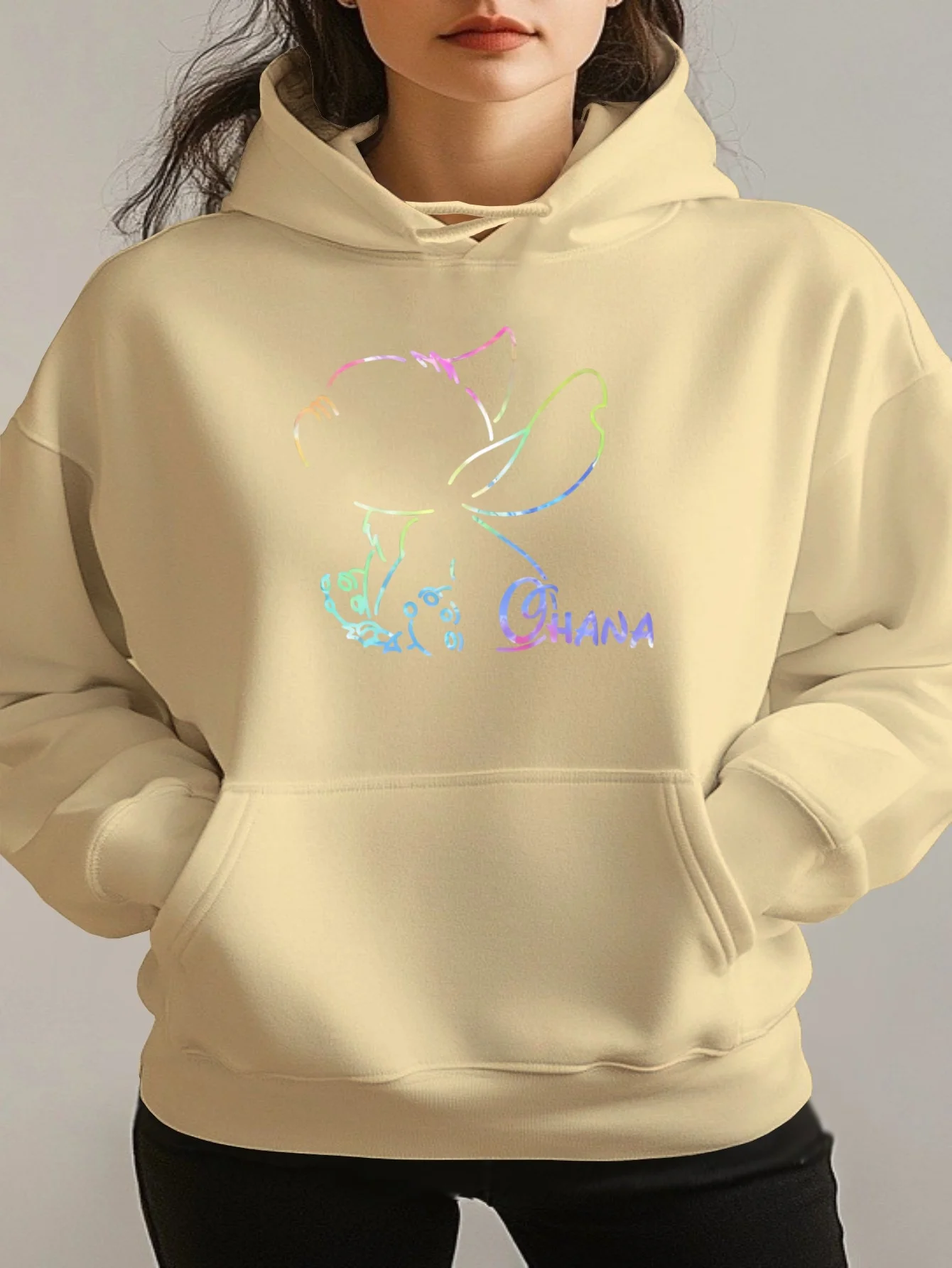 

Женская модная флисовая толстовка с капюшоном, пуловер для осени и зимы, повседневная модель с длинными рукавами