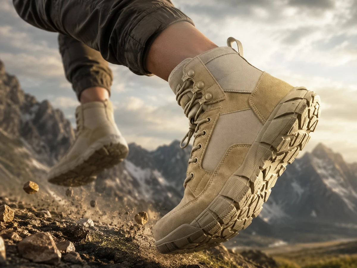 ANTARCTICA Leichte, taktische Militärstiefel für Herren zum Wandern, Arbeitsstiefel, Kampfstiefel, Anti-Kollisions-Trainingsstiefel, zum Schnüren, wasserdicht, für den Außenbereich – Detail 3