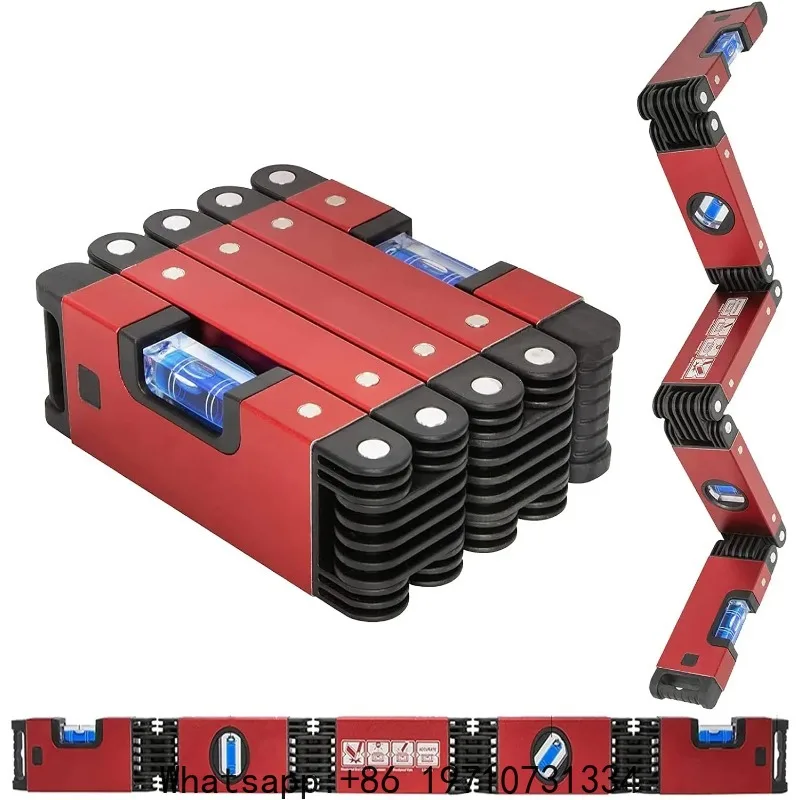 Magnetic Aluminum Alloy Portable Level 5 Sections Measuring Woodworking Tool for Various Corners Stairs Multi-Angle Measurement
