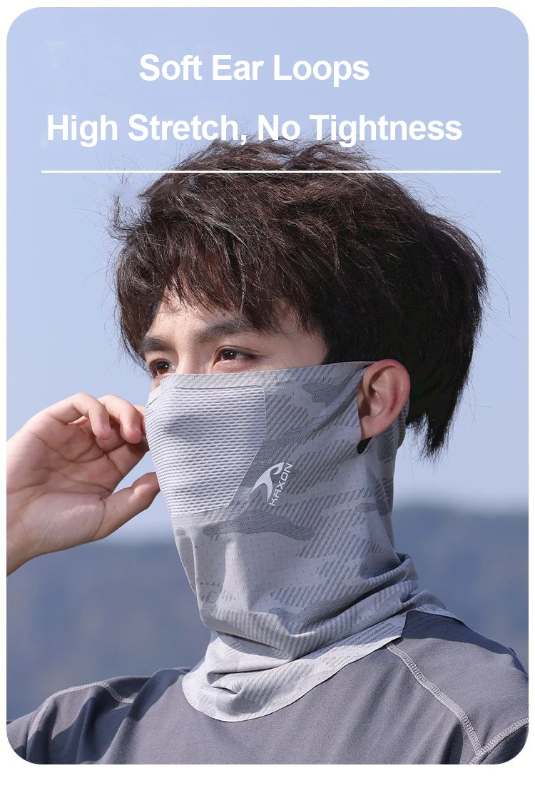 Nackenwärmer, Sonnenschutz-Gesichtsmaske für Radfahren, Frühling und Sommer, atmungsaktiv, zum Angeln, Wandern, Ohrhänger, Sport, Unisex, kühlende Gesichtsbedeckung – Detail 4
