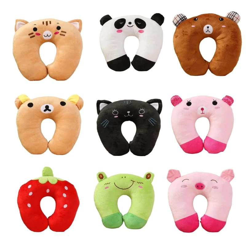 Cartoon Neck Support Pillow Breathable Fabric Perfect For Kids Adults Travel Use