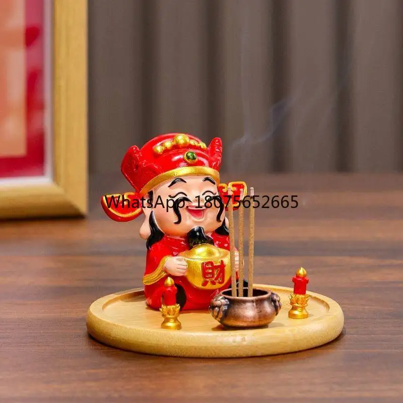 God of wealth desktop small ornaments incense burner for home aromatherapy seat socket incense plate living room tea table